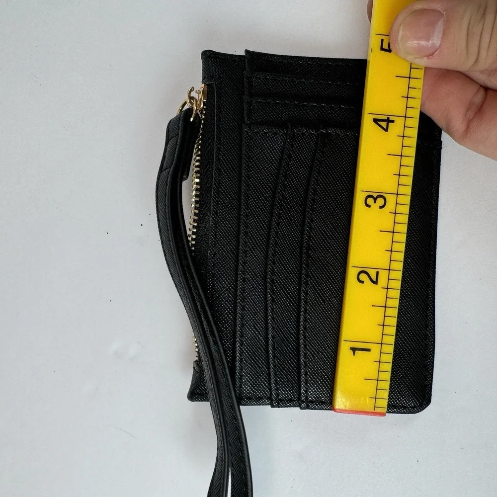 Anne Klein Mini Wallets‎ Lot Of 2 Black & Blue Card Holder Zip Coin Purse Set